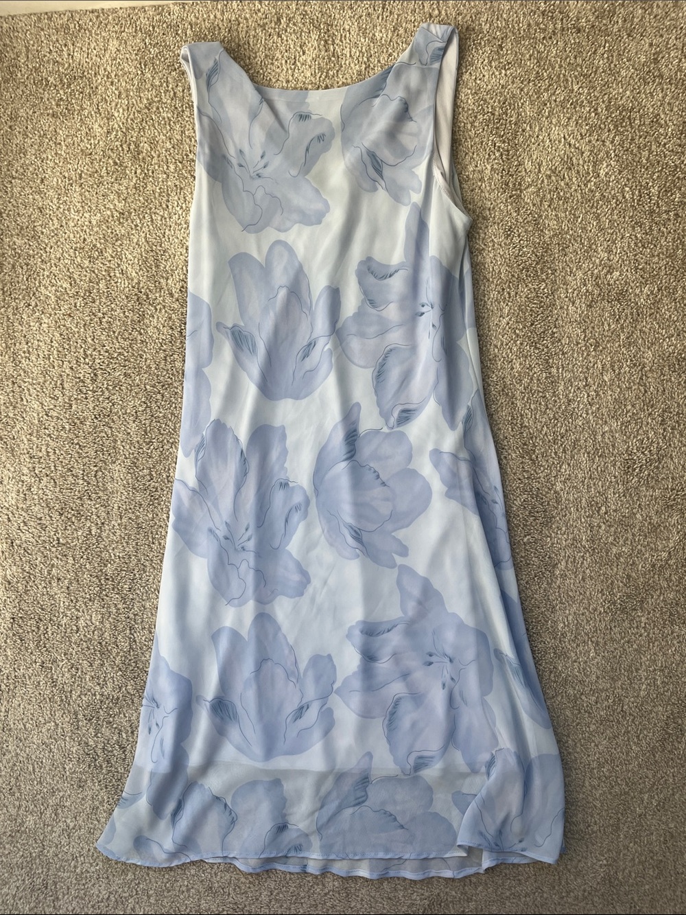 Vintage Alyn Paige New York Light Blue Floral Sleeveless Dress